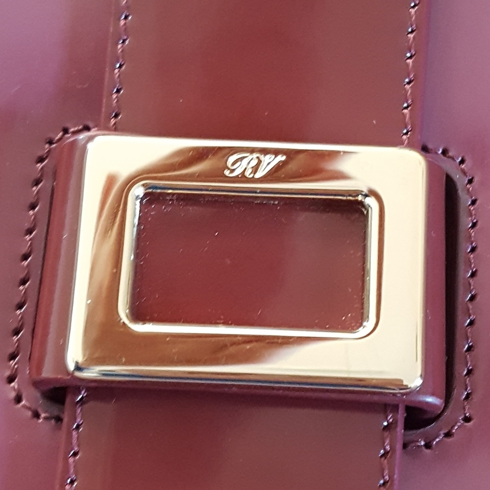 NWOT Roger Vivier Patent Leather Burgundy Handbag - Picture 4 of 16